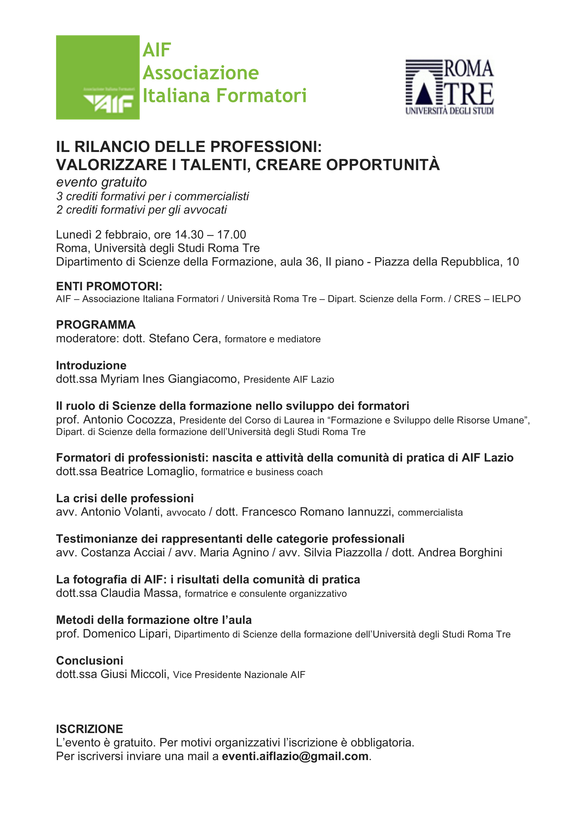 Il rilancio delle professioni